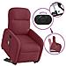 Poltrona Alzapersona Massaggio Reclinabile Rosso Vino Tessuto - Foto miniatura 9