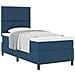 Letto con Box Spring con Materasso Blu Singolo Tessuto - Foto miniatura 1