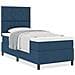 Letto con Box Spring con Materasso Blu Singolo Tessuto - Foto miniatura 4