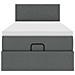 Pouf Letto con Materasso e LED Grigio Scuro 90x200 cm Tessuto - Foto miniatura 8