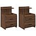 Comodini 2 pz con 2 cassetti in rovere marrone 40x36,5x62 cm - Foto miniatura 1