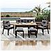Set Di Tavoli Da Pranzo E Sedie Da Giardino A 6-7 Posti Con Poltrone E Carrello Da Pranzo Rimovibile, Rivestimento In Tessuto Rimovibile E Lavabile, Legno Di Acacia - Foto miniatura 3