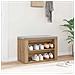Scarpiera rovere artigianale 75 x 35 x 45 cm Legno multistrato - Foto miniatura 4