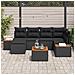 Set Divano da Giardino 7 pcs Nero 264 x 154 x 85 cm Poly Rattan - Foto miniatura 3