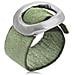 Anello ""basic"" Placcato Argento 925 Con Fibbia In Pelle Verde - Foto miniatura 1