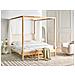 Letto A Baldacchino Legno Haillicourt 180 X 200 Cm Marrone Chiaro - Foto miniatura 1
