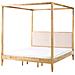 Letto A Baldacchino Legno Haillicourt 180 X 200 Cm Marrone Chiaro - Foto miniatura 2