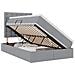 Letto con contenitore e LED con led Grigio chiaro 120 x 190 cm - Foto miniatura 1