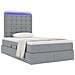 Letto con contenitore e LED con led Grigio chiaro 120 x 190 cm - Foto miniatura 3