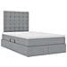 Letto con contenitore e LED con led Grigio chiaro 120 x 190 cm - Foto miniatura 6