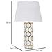 Lampada Da Tavolo Glam Carv In Ceramica Bianca E Oro Con Motivo A Cerchi - Foto miniatura 6