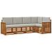 Set divani con cuscino 5 pcs Grigio Naturale e Chiaro - Foto miniatura 1