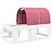 Letto alto per bambini con storage Bianco e Rosa - Foto miniatura 8