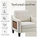 Poltrona moderna in tessuto lino con tavolino laterale ribaltabile e tasca portaoggetti laterale, seduta ergonomica in memory foam, stile Mid-Century versatile, facile da spostare - Foto miniatura 2