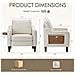 Poltrona moderna in tessuto lino con tavolino laterale ribaltabile e tasca portaoggetti laterale, seduta ergonomica in memory foam, stile Mid-Century versatile, facile da spostare - Foto miniatura 3