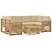 Set di divani da esterno 7 pcs Bianco e Beige Poliestere - Foto miniatura 1
