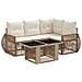 Set Divano da Giardino 5 pz Beige e Bianco Crema polyrattan - Foto miniatura 1