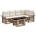 Set Divano da Giardino 6 pz Beige e Bianco Crema polyrattan - Foto miniatura 1