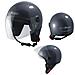 Casco Jet Demi Scooter Moto Omologato Ece 22 Visiera Antigraffio Grigio Scuro L - Foto miniatura 1