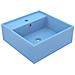 Lavabo Troppopieno Cubico Azzurro Opaco 41x41cm Ceramica - Foto miniatura 1