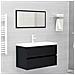 Set Mobili da Bagno 2 pz Nero in Legno Multistrato - Foto miniatura 2