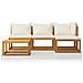 Set Divani da Giardino 5 pz con Cuscini Crema in Legno Acacia - Foto miniatura 3