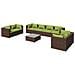 Set Divani Da Giardino 9 Pz Con Cuscini In Polyrattan Marrone - Foto miniatura 1