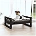 Cuccia Per Cani Nera 55,5x45,5x28cm In Legno Massello Di Pino - Foto miniatura 3