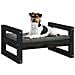 Cuccia Per Cani Nera 55,5x45,5x28cm In Legno Massello Di Pino - Foto miniatura 6