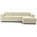 Divano Fisso Giovanna, Divano Componibile A 3 Posti Con Penisola Destra, 100% Made In Italy, Sofà Moderno In Tessuto, Cm 300x170h70, Beige - Foto miniatura 3
