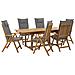 Set Da Pranzo 6 Posti Legno Di Acacia E Cuscini Grigio Java - Foto miniatura 3