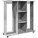 Armadio Con Ruote Grigio Cemento 102x38x110cm Legno Multistrato - Foto miniatura 1