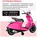 Moto Elettrica per Bambini con Licenza Ufficiale Vespa, 2 Rotelle, Luci e Suoni, 108x49x75 cm, Rosa - Foto miniatura 6
