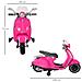 Moto Elettrica per Bambini con Licenza Ufficiale Vespa, 2 Rotelle, Luci e Suoni, 108x49x75 cm, Rosa - Foto miniatura 3
