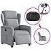 Poltrona Elettrica Reclinabile Grigio Chiaro in Tessuto - Foto miniatura 8