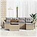 Set da Pranzo Giardino 6 Pezzi con Cuscini Beige Rattan Polietilene Acacia - Foto miniatura 3