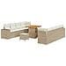 Set di divani da giardino 11 pezzi con cuscini Beige Polirattan Acacia,  Set da pranzo da giardino 3 pezzi con cuscini Beige Polirattan Acacia - Foto miniatura 1