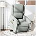 Poltrona Alzapersona Reclinabile Grigio Chiaro in Velluto - Foto miniatura 2