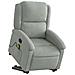 Poltrona Alzapersona Reclinabile Grigio Chiaro in Velluto - Foto miniatura 3