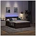 Pouf Letto con Materasso e LED Marrone Scuro 140x190 cm - Foto miniatura 3