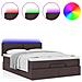 Pouf Letto con Materasso e LED Marrone Scuro 140x190 cm - Foto miniatura 5