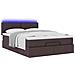 Pouf Letto con Materasso e LED Marrone Scuro 140x190 cm - Foto miniatura 6