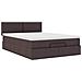 Pouf Letto con Materasso e LED Marrone Scuro 140x190 cm - Foto miniatura 7