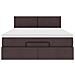Pouf Letto con Materasso e LED Marrone Scuro 140x190 cm - Foto miniatura 8