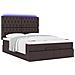 Struttura Letto Pouf con Materasso 140x190 cm in Tessuto - Foto miniatura 6