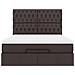 Struttura Letto Pouf con Materasso 140x190 cm in Tessuto - Foto miniatura 7