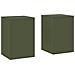 Supporti per Piante da Esterno Pilastro 2 pcs Verde Oliva 24x24x35 cm Acciaio - Foto miniatura 1