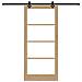 Porta Scorrevole  con Set di Ferramenta 93x211 cm Legno Massello di Pino, Porta Interna  con Vetro 'ORKDAL'93x211x4 cm Legno Massello di Pino - Foto miniatura 4
