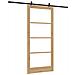 Porta Scorrevole  con Set di Ferramenta 93x211 cm Legno Massello di Pino, Porta Interna  con Vetro 'ORKDAL'93x211x4 cm Legno Massello di Pino - Foto miniatura 6