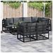 Set Divano da Giardino con cuscino 7 pcs Nero Alluminio - Foto miniatura 2